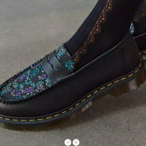 DR. MARTENS PENTON FLORAL JACQUARD LEATHER PENNY LOAFERS MSRP $190